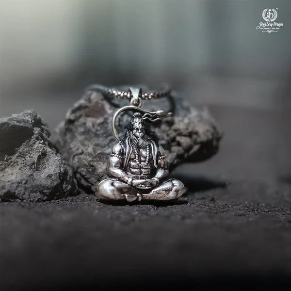 Shri Hanuman Ji Silver Locket With Chain Zapiffy.store