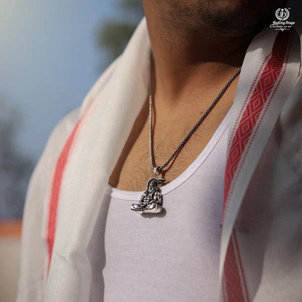 Shri Hanuman Ji Silver Locket With Chain Zapiffy.store