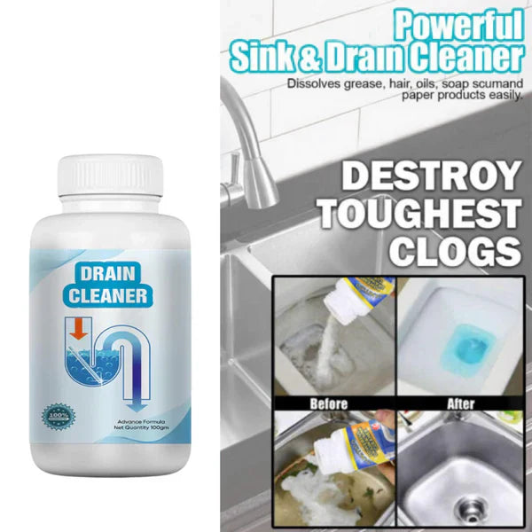 Powerful Drain Blockage & Sink Cleaner Powder Style Decore