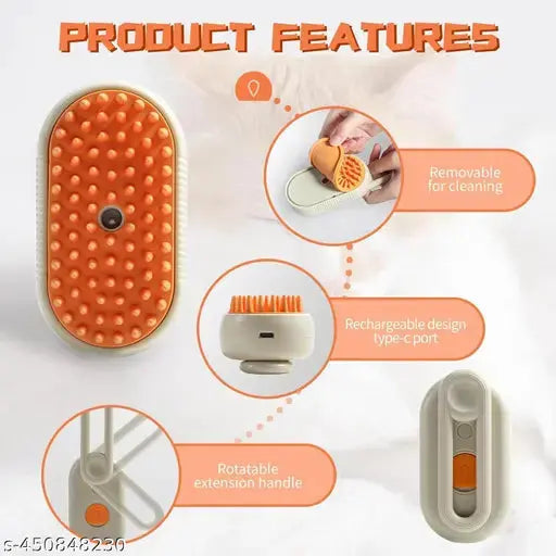 3 in 1 Pet Hair Removal Steam Comb, Perfect for Both Cats & Dogs 🐶🐱 Zapiffy.store