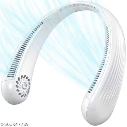 Portable Neck Fan, Bladeless Cooling Fan, 8H Working Time, Headphone Design Personal Fan, Adjustable Neck Fan with 3 Speeds, for Travel Desk Bedroom Matify