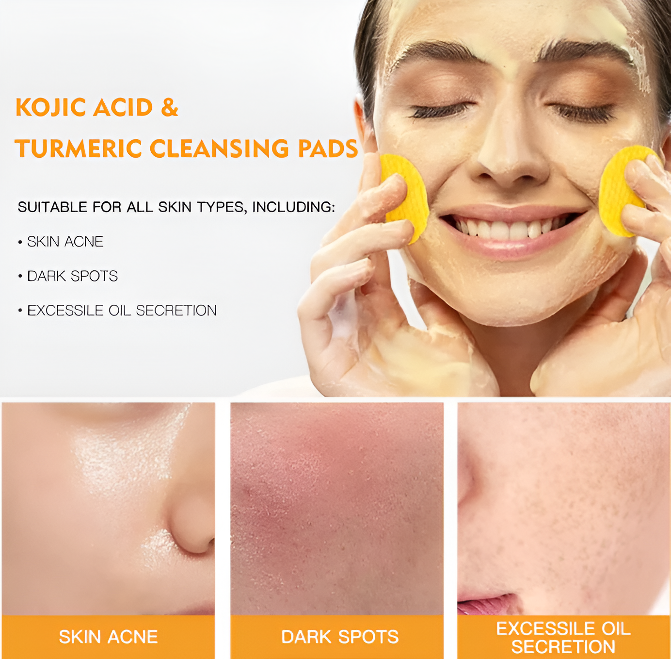 Turmeric & Kojic Acid Cleansing Pads (50 Pads) BounceBack